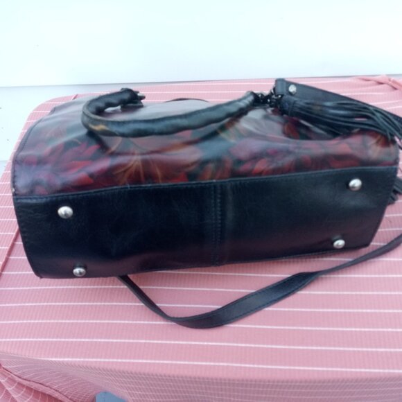 Patricia Nash Leather Primrose Satchel Rustic Mums Handbag - Picture 7 of 7